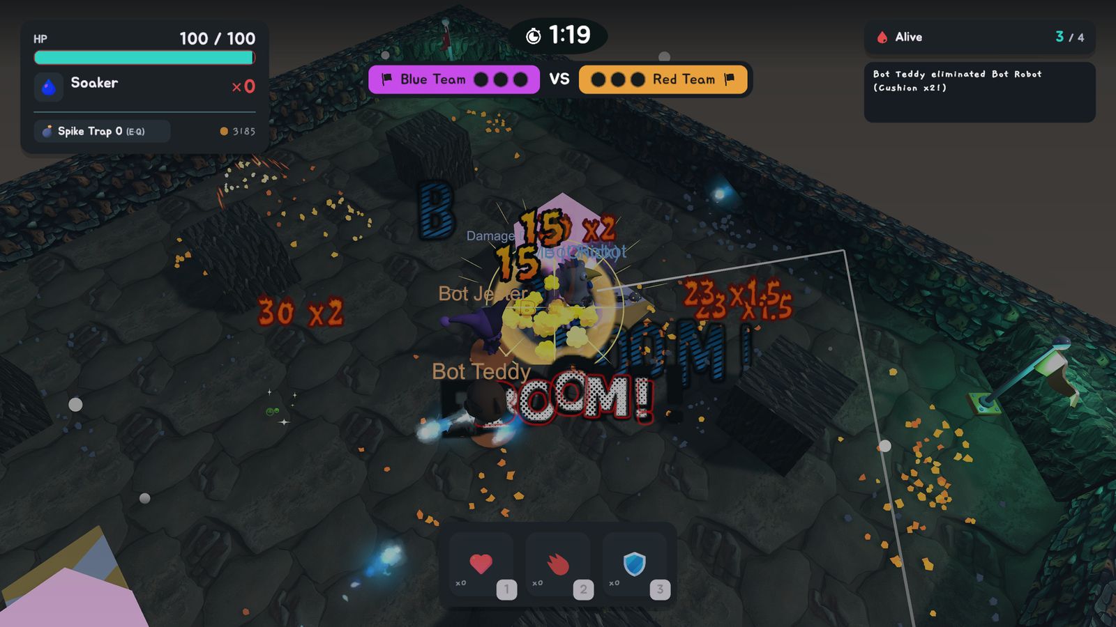 A 2v2 Blue vs Red team match
